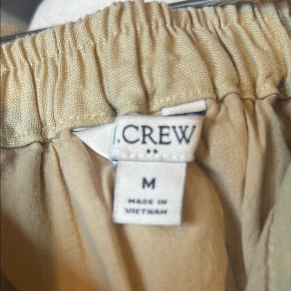 J Crew Beige and Pink Button-Down Linen Cotton Blend Skirt Size Medium - Picture 10 of 11